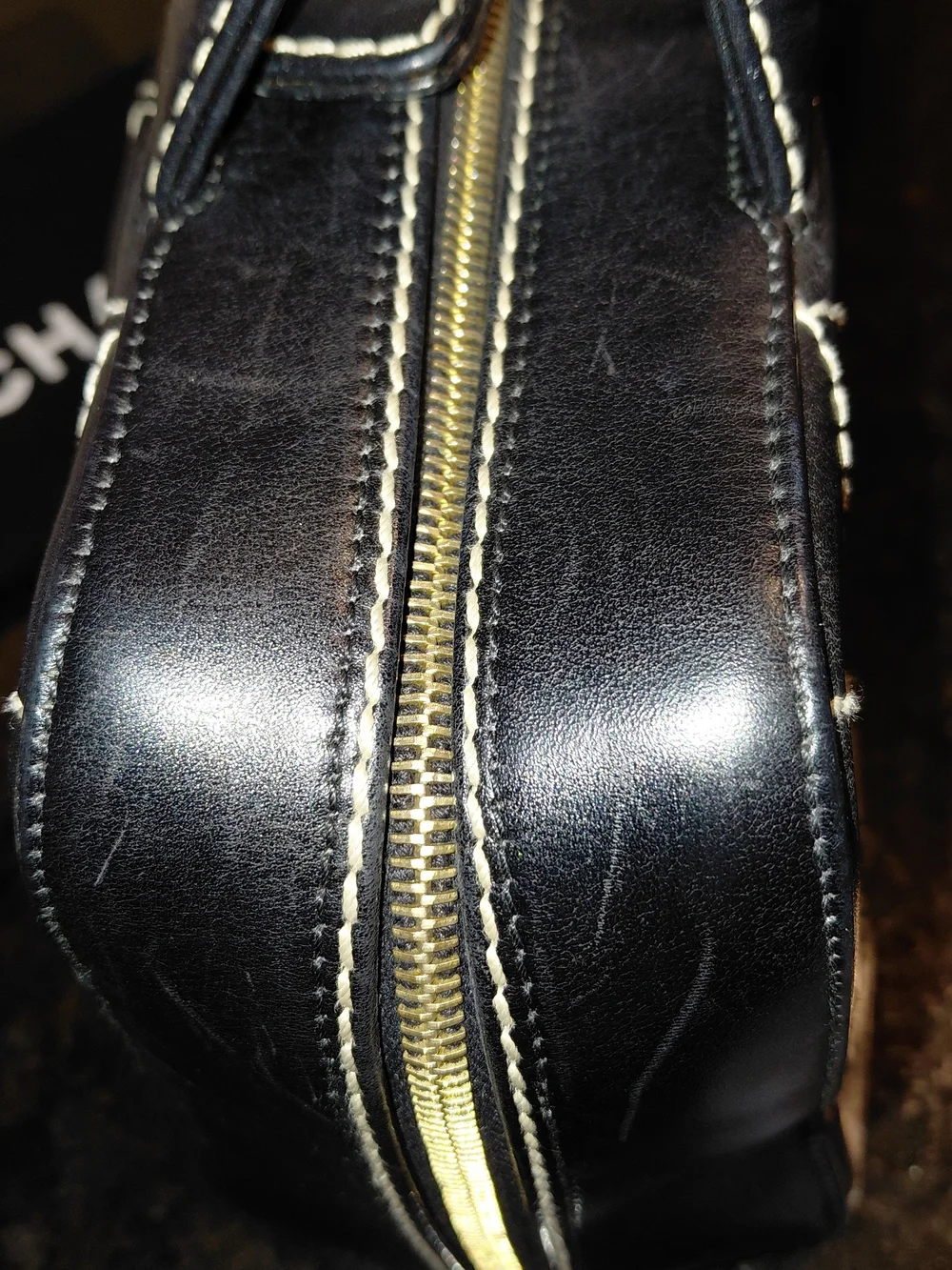 Vintage CHANEL Wild Stitch Bowler Bag Black Quilted Calfskin Leather!